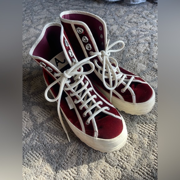 Superga x Alexa Chung Velvet High Top Sneakers 7.5 W - Picture 3 of 10